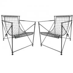  Maison et Jardin Pair Mid Century Hand Forged Lounge Chairs by Galerie Maison et Jardin Paris - 1811609