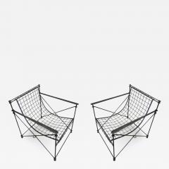  Maison et Jardin Pair Mid Century Hand Forged Lounge Chairs by Galerie Maison et Jardin Paris - 1813789