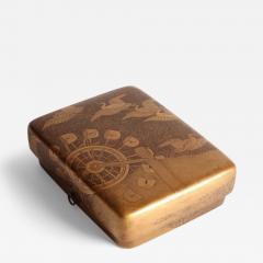  Maki e Box for Writing Utensils with Design of Egrets and Waterwheel 19th century - 4056410