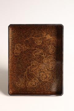  Maki e Set of Paper Box Box for Writing Utensils Box for Brushes w Design of Ferns - 4313116