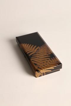  Maki e Set of Paper Box Box for Writing Utensils Box for Brushes w Design of Ferns - 4313118