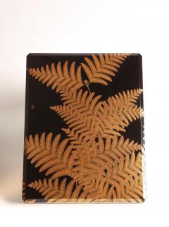  Maki e Set of Paper Box Box for Writing Utensils Box for Brushes w Design of Ferns - 4313122