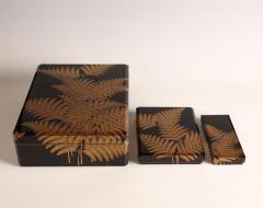  Maki e Set of Paper Box Box for Writing Utensils Box for Brushes w Design of Ferns - 4313124