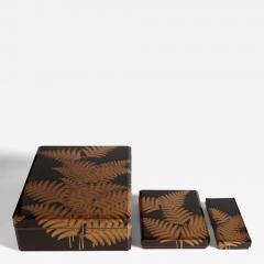  Maki e Set of Paper Box Box for Writing Utensils Box for Brushes w Design of Ferns - 4319749