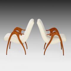  Malatesta Mason Pair of Sculptural Armchairs in ivory boucle by Maletesta and Mason - 3233453