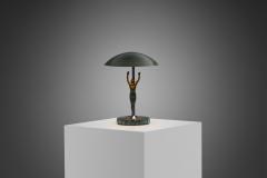  Malm metallvarufabrik AB Bronze Art Deco Table Lamp Europe ca 1930s - 3545010