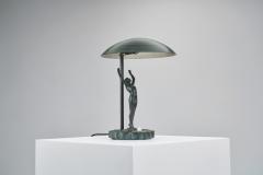  Malm metallvarufabrik AB Bronze Art Deco Table Lamp Europe ca 1930s - 3545013