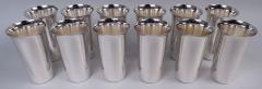  Manchester Silver Co Set of 12 American Midcentury Modern Sterling Silver Highballs - 4338927