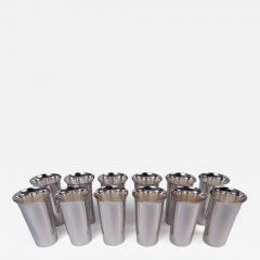  Manchester Silver Co Set of 12 American Midcentury Modern Sterling Silver Highballs - 4344681
