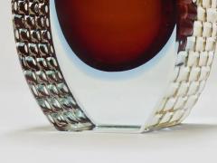  Mandruzzato Large Mandruzzato Sommerso Murano Textured Facetted Art Glass Vase Italy 1970s - 4064601
