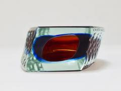  Mandruzzato Large Mandruzzato Sommerso Murano Textured Facetted Art Glass Vase Italy 1970s - 4064602