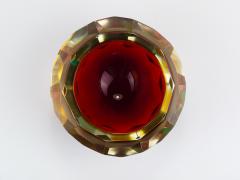  Mandruzzato Mandruzzato Sommerso Faceted Caviar Murano Glass Diamond Bowl Italy 1960s - 4431438