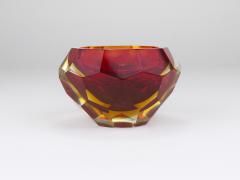  Mandruzzato Mandruzzato Sommerso Faceted Caviar Murano Glass Diamond Bowl Italy 1960s - 4431488