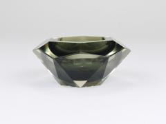  Mandruzzato Mandruzzato Sommerso Faceted Diamond Caviar Bowl Murano Glass Italy 1960s - 4722519