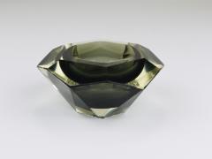  Mandruzzato Mandruzzato Sommerso Faceted Diamond Caviar Bowl Murano Glass Italy 1960s - 4722521