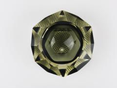  Mandruzzato Mandruzzato Sommerso Faceted Diamond Caviar Bowl Murano Glass Italy 1960s - 4722523