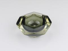  Mandruzzato Mandruzzato Sommerso Faceted Diamond Caviar Bowl Murano Glass Italy 1960s - 4722529