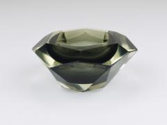  Mandruzzato Mandruzzato Sommerso Faceted Diamond Caviar Bowl Murano Glass Italy 1960s - 4722530