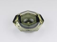  Mandruzzato Mandruzzato Sommerso Faceted Diamond Caviar Bowl Murano Glass Italy 1960s - 4722531
