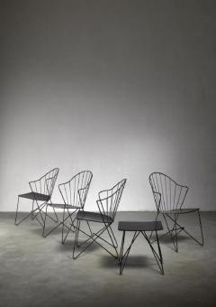  Mannhardt Stahlm bel Mannhardt Stahlm bel set of four chairs and a table Germany 1950s - 764904