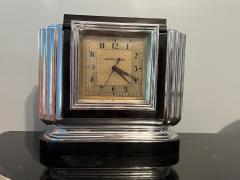  Manning Bowman Co MONUMENTAL ART DECO BLACK BAKELITE AND CHROME CLOCK BY MANNING BOWMAN - 3709632