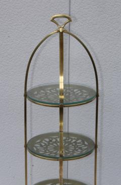  Manning Bowman Co Manning Bowman Mid Century Modern Brass Cake Stand - 1121169