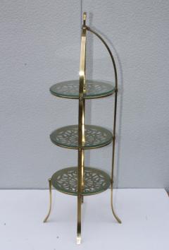  Manning Bowman Co Manning Bowman Mid Century Modern Brass Cake Stand - 1121172