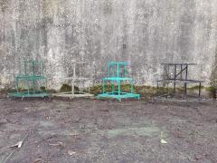  ManuFrance Three French Mid Century Corner Quarter Moon Iron Plant Pot Shelves or Stands - 4186763
