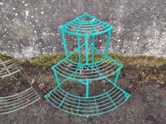  ManuFrance Three French Mid Century Corner Quarter Moon Iron Plant Pot Shelves or Stands - 4186767