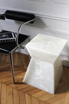  Marbera Aria White Onyx Side Table - 2894009