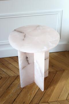  Marbera Rosie Pink Onyx Side Table - 2894093