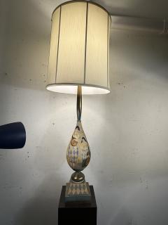  Marbro Lamp Company ITALIAN MID CENTURY PAIR OF PIERROTS PLAYING MANDOLIN GUITAR CERAMIC LAMPS - 4320926