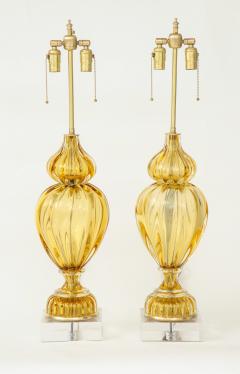  Marbro Lamp Company Marbro Amber Murano Glass Lamps - 905685