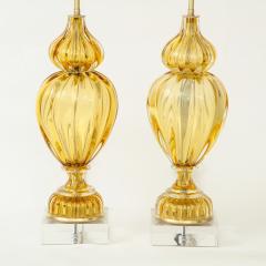  Marbro Lamp Company Marbro Amber Murano Glass Lamps - 905687