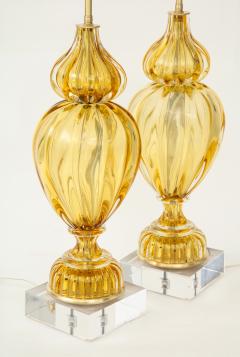  Marbro Lamp Company Marbro Amber Murano Glass Lamps - 905763