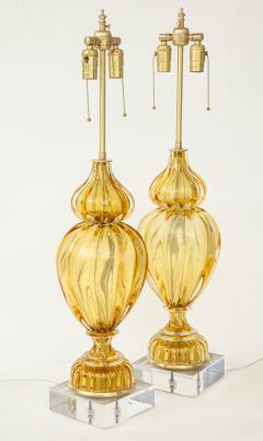  Marbro Lamp Company Marbro Amber Murano Glass Lamps - 905764