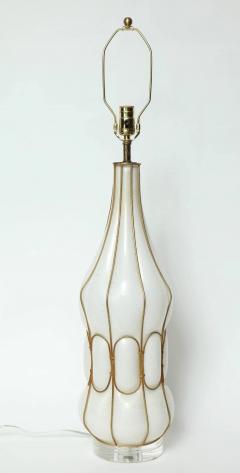  Marbro Lamp Company Marbro Caged White Murano Glass Lamp - 2481701