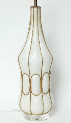  Marbro Lamp Company Marbro Caged White Murano Glass Lamp - 2481702