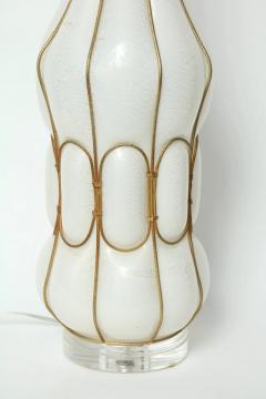  Marbro Lamp Company Marbro Caged White Murano Glass Lamp - 2481704