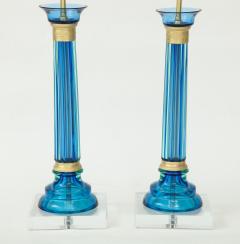  Marbro Lamp Company Marbro Carribean Blue Murano Glass Lamps - 905771