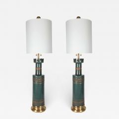  Marbro Lamp Company Marbro Jade Green Ceramic Lamps - 1136268