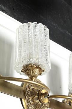 Marbro Lamp Company Marbro Murano Co Four Shade Wall Lamp in Brass Bronze Salted Murano Glass - 1676862