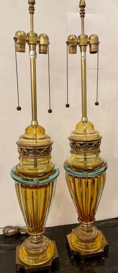  Marbro Lamp Company Mid Century Modern Marbro Murano Italian Art Glass Table Lamps a Pair - 1963197