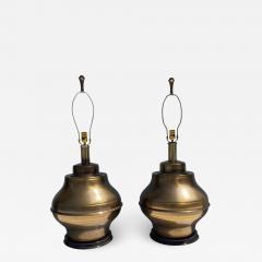  Marbro Lamp Company Pair Giant Brass Ginger Jar Lamps - 1492767