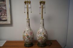  Marbro Lamp Company Pair of Decorative Table Lamps by Marbro with Pheasant and Flora - 2504402