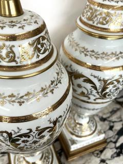  Marbro Lamp Company Pair of French Lidded Jars with Gilt Decoration by Marbro Lamp Co  - 3470213