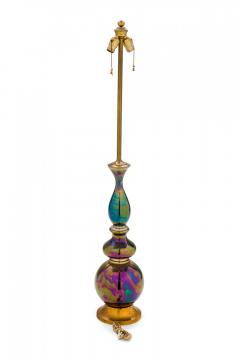  Marbro Lamp Company Pair of Marbro Mid Century American Glass Iridescent Table Lamps - 4163013