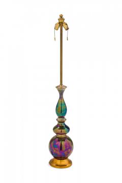  Marbro Lamp Company Pair of Marbro Mid Century American Glass Iridescent Table Lamps - 4163014