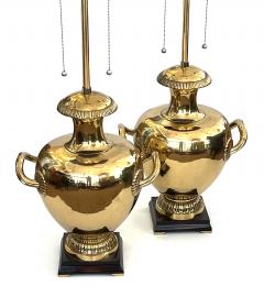  Marbro Lamp Company Striking Pair Hollywood Regency Marbro Polished Brass Hydria Lamps - 4696822