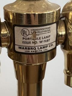  Marbro Lamp Company Striking Pair Hollywood Regency Marbro Polished Brass Hydria Lamps - 4696832